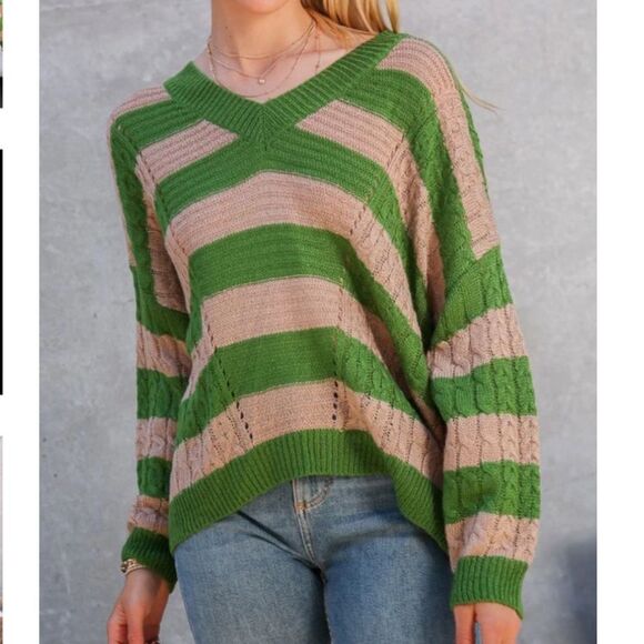 NWT Lumiere CELIA STRIPED SWEATER size Medium - Picture 3 of 11
